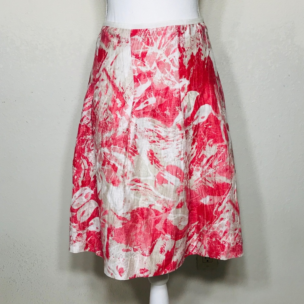 Eccoci Women’s Linen Pleated Brocade Floral Skirt